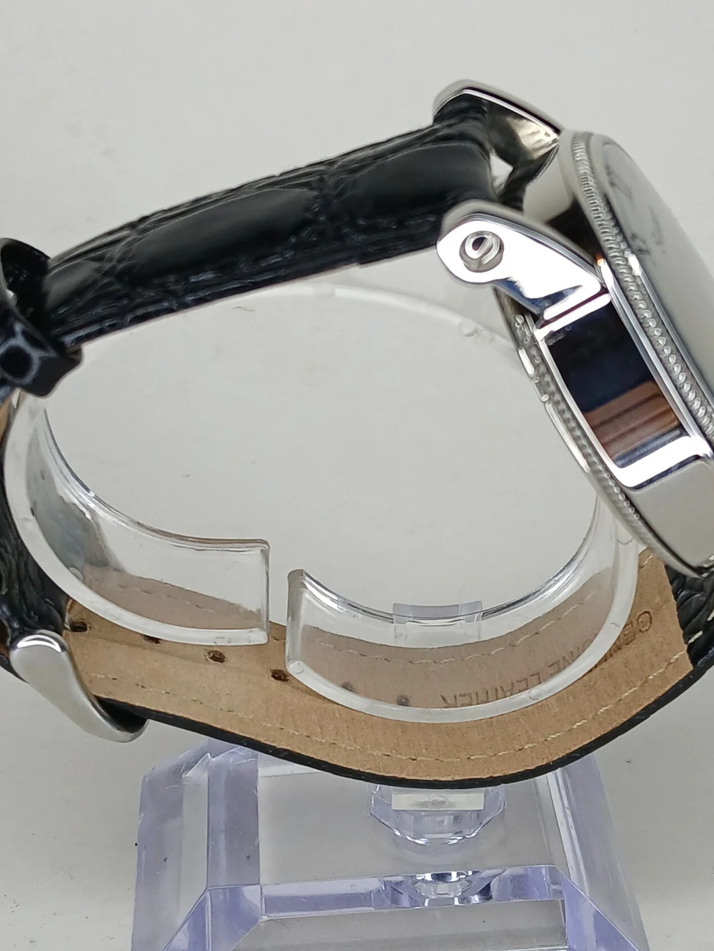 ​Stauer Men's Mechanical Skeleton Watch Blue Hands Leather Strap 3ATM Box 19891
